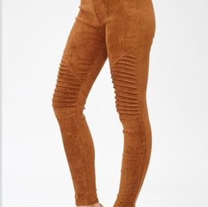 Faux Suede Moto Stretch Legging - M